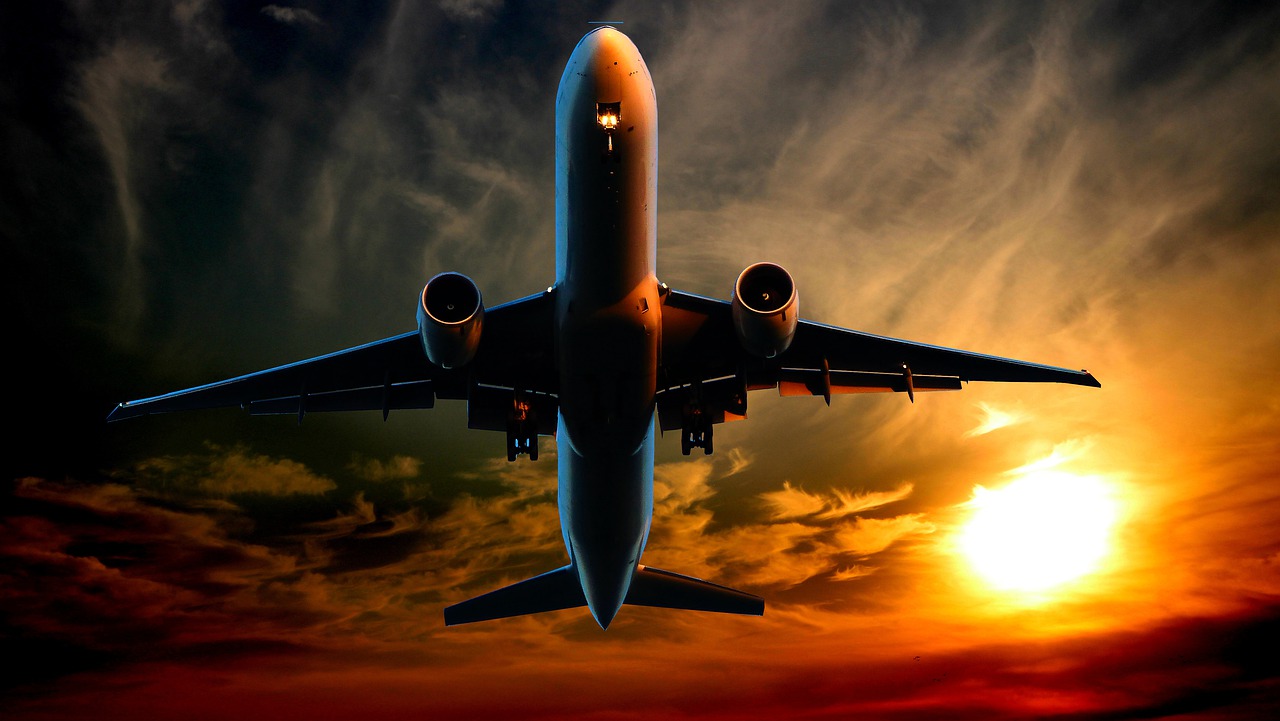 sunset, transport, plane-4955981.jpg